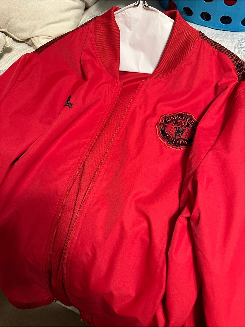Adidas Manchester United Red Bomber Jacket - Men
